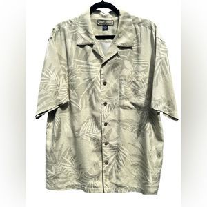Men’s Tommy Bahama 100% Silk Tropical Print Short Sleeve Shirt EUC